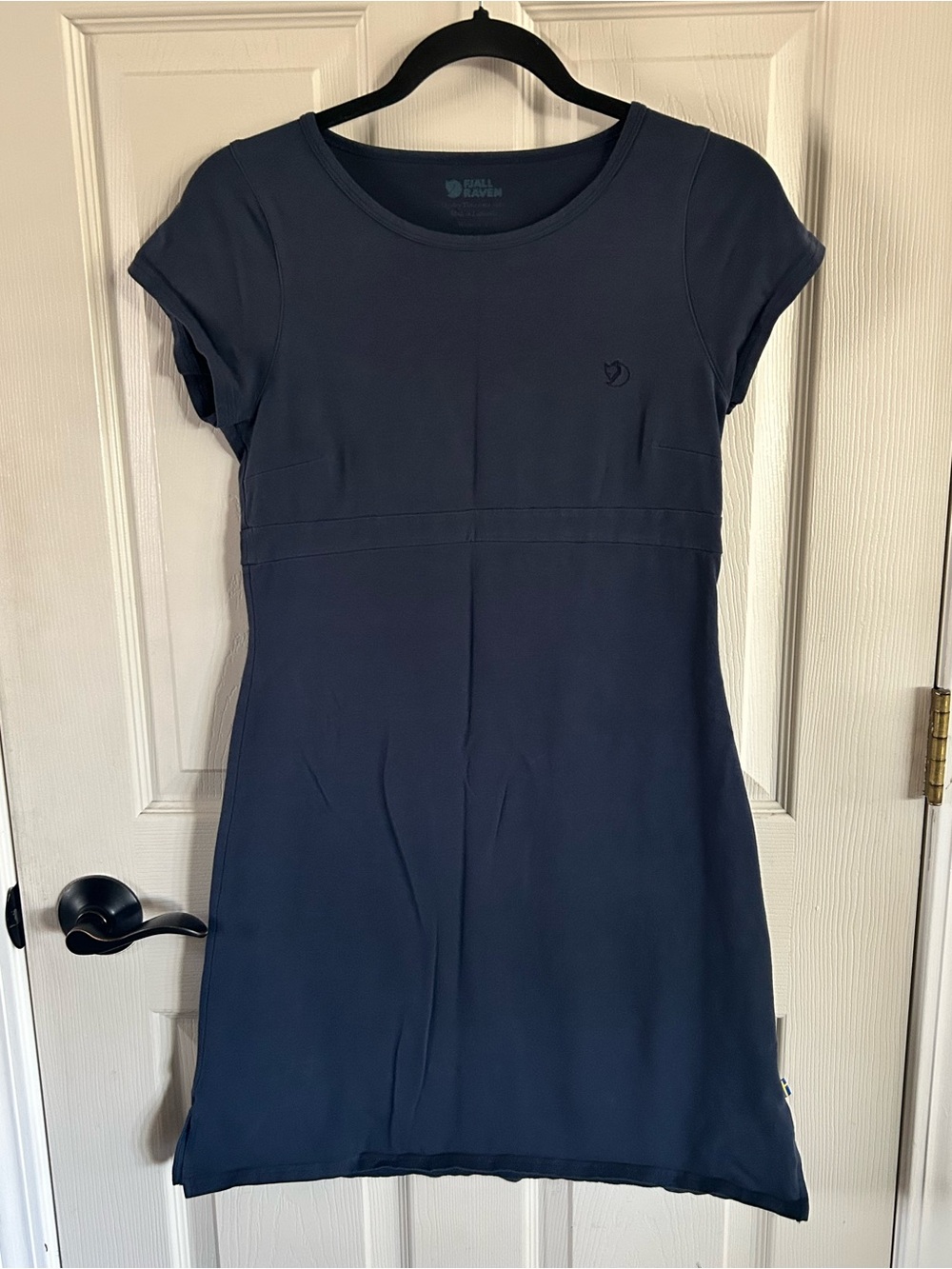 Fjallraven Navy Blue Short Sleeve Casual Mini Dress Sz Small Embroidered Logo